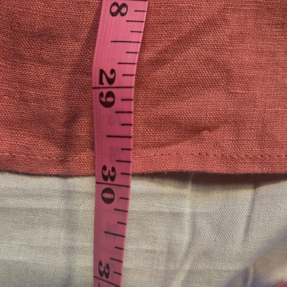 NWT Vince Men's Cotton/Linen Short Sleeve Shirt Red Size Large